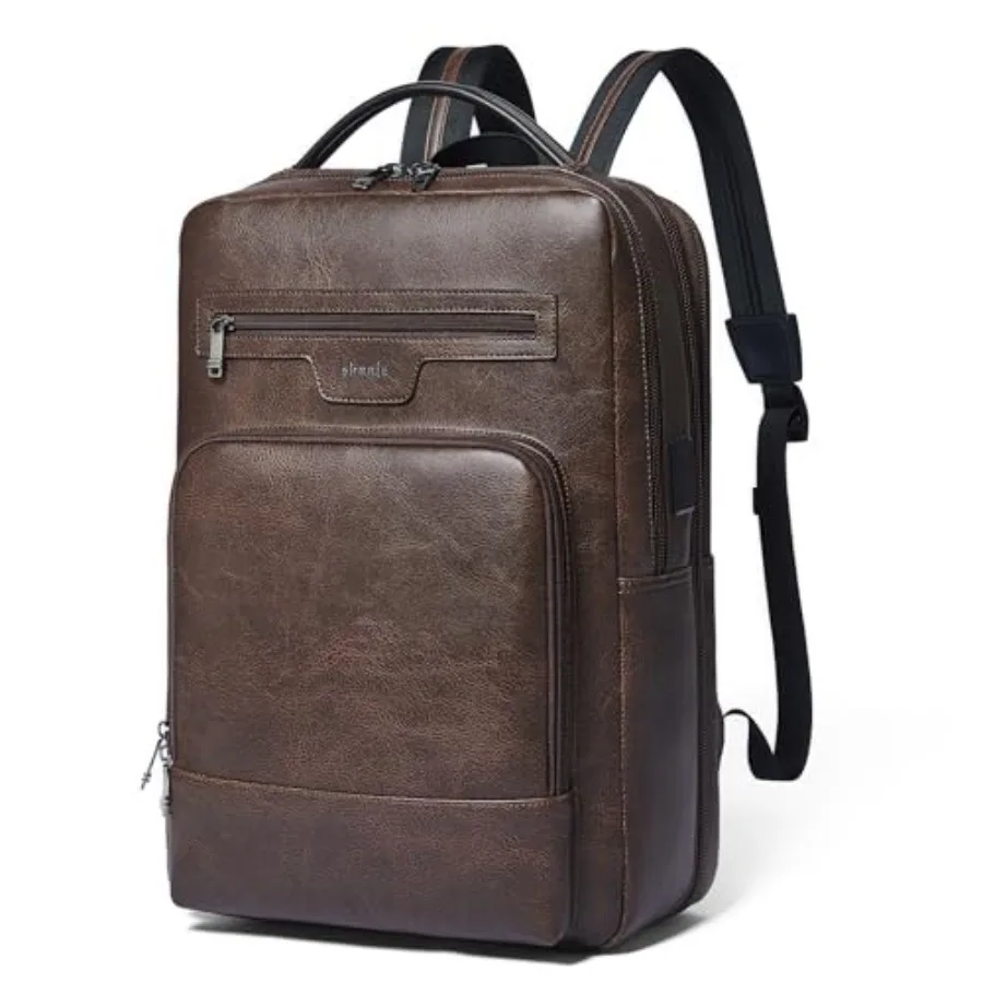 

Leather Laptop Backpack for Women and Men28 L Travel Backpack Computer Bag Fits 16 inch Laptop Expandable Casual Daypack with U