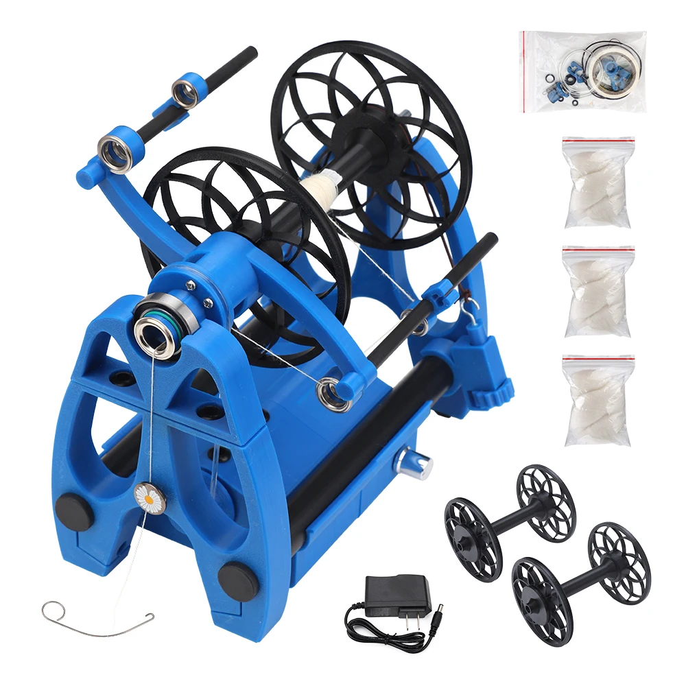 12V Mini Electric Yarn Ball Winding Machine W/Carbon Flywheel Arm Spinning Tool For Wool Cotton Silk Fibers DIY Knitting Crochet