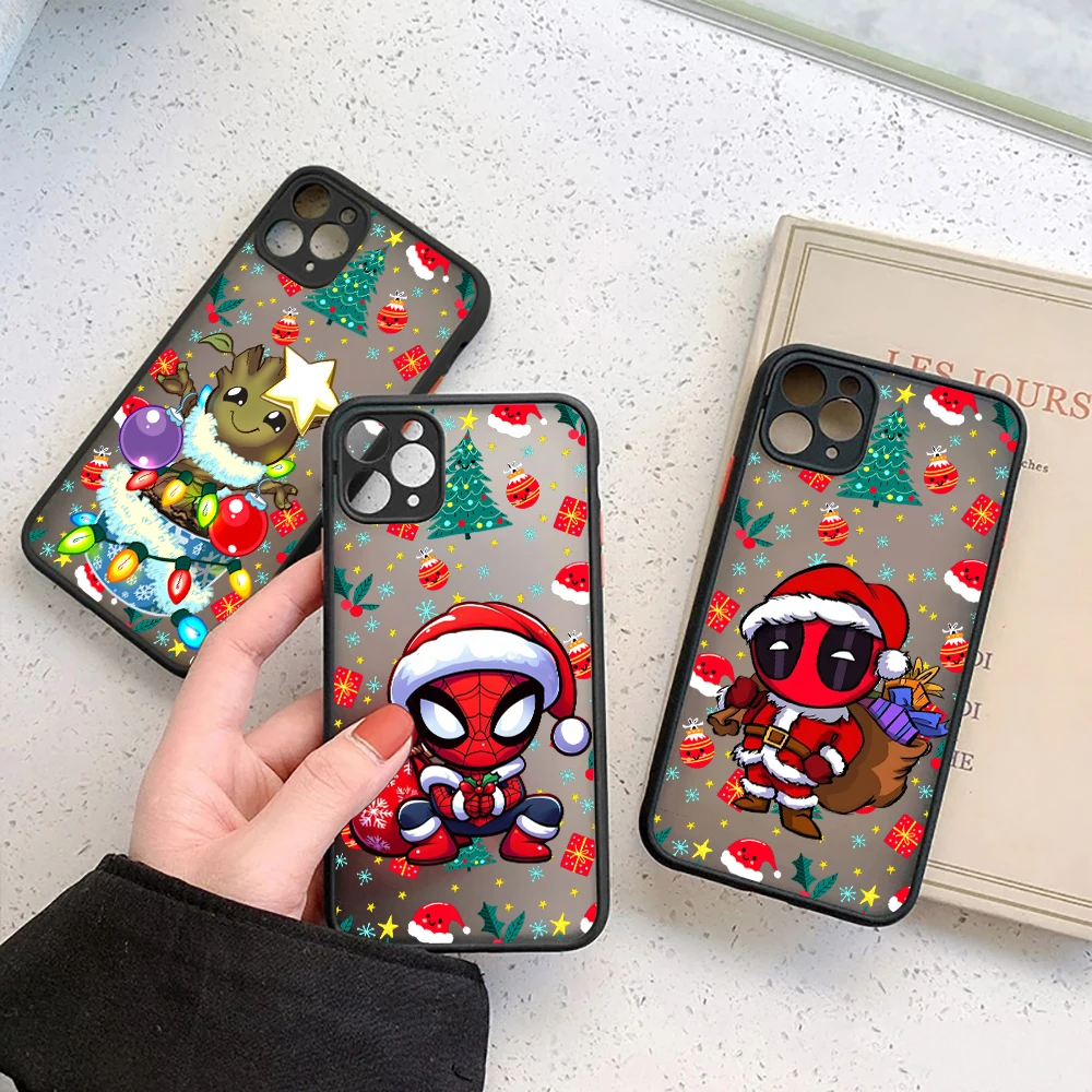 Marvels Christmas New Year Case For iPhone 17 16 15 13 12 11 14 Pro Max 15 Plus 16e 17 Air Shockproof Silicone Clear Matte Cover #1