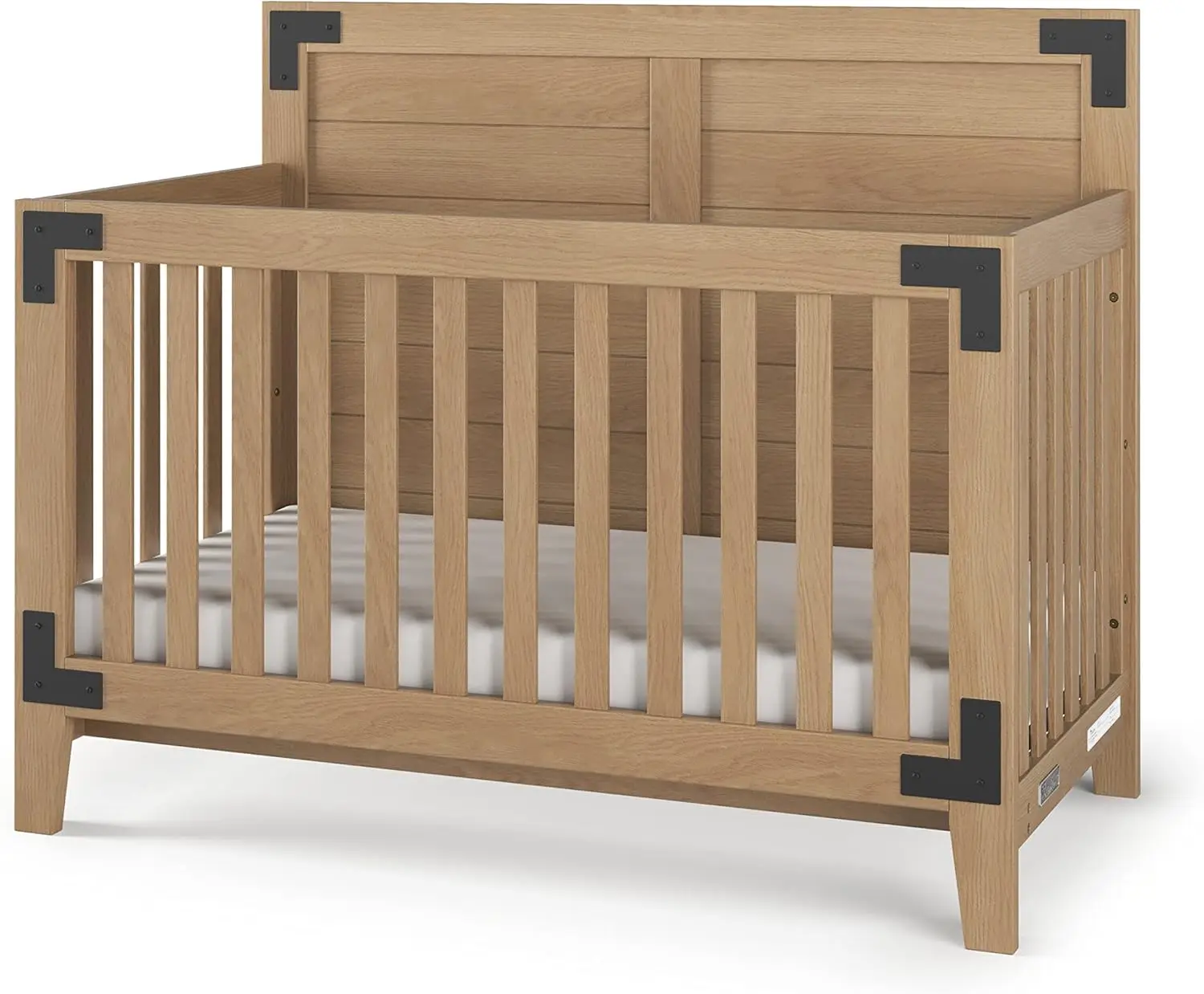 Child Craft Lucas 4-in-1 Convertible Crib, Baby Crib Converts to Day Bed, Toddler Bed and Full Size Bed, 3 Adjustable Mattress