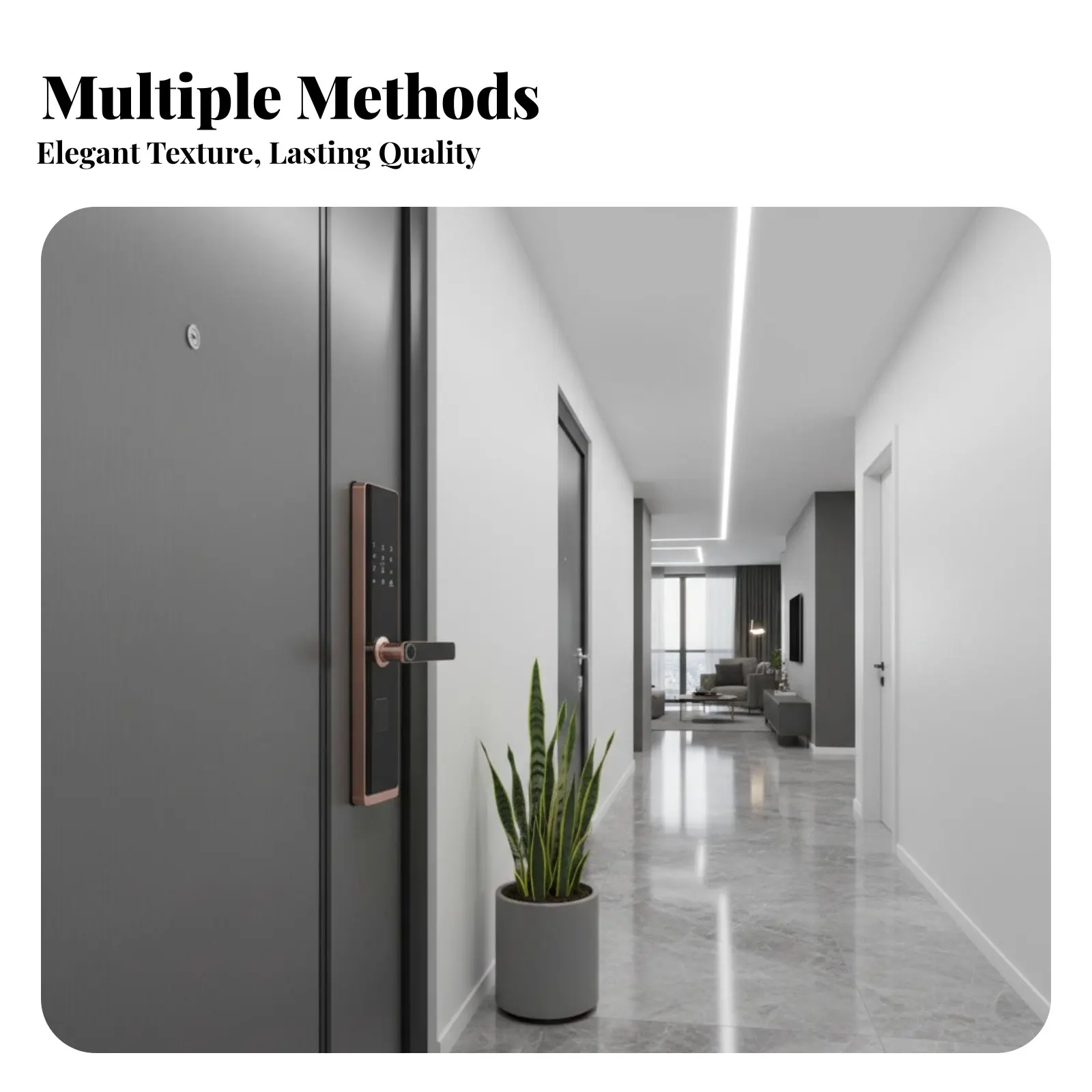 

Биометрический бесконтактный дверной замок с различными методами открывания, умный дверной замок с оповещением о низком заряде батареи, бесконтактная карта, аварийное питание