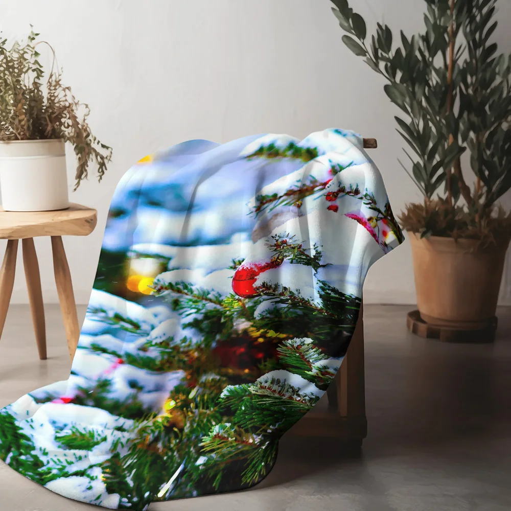 

Уютное флисовое одеяло Tuniu для рождественской елки для дивана-кровати, декоративное одеяло для комнаты, мягкий теплый подарок