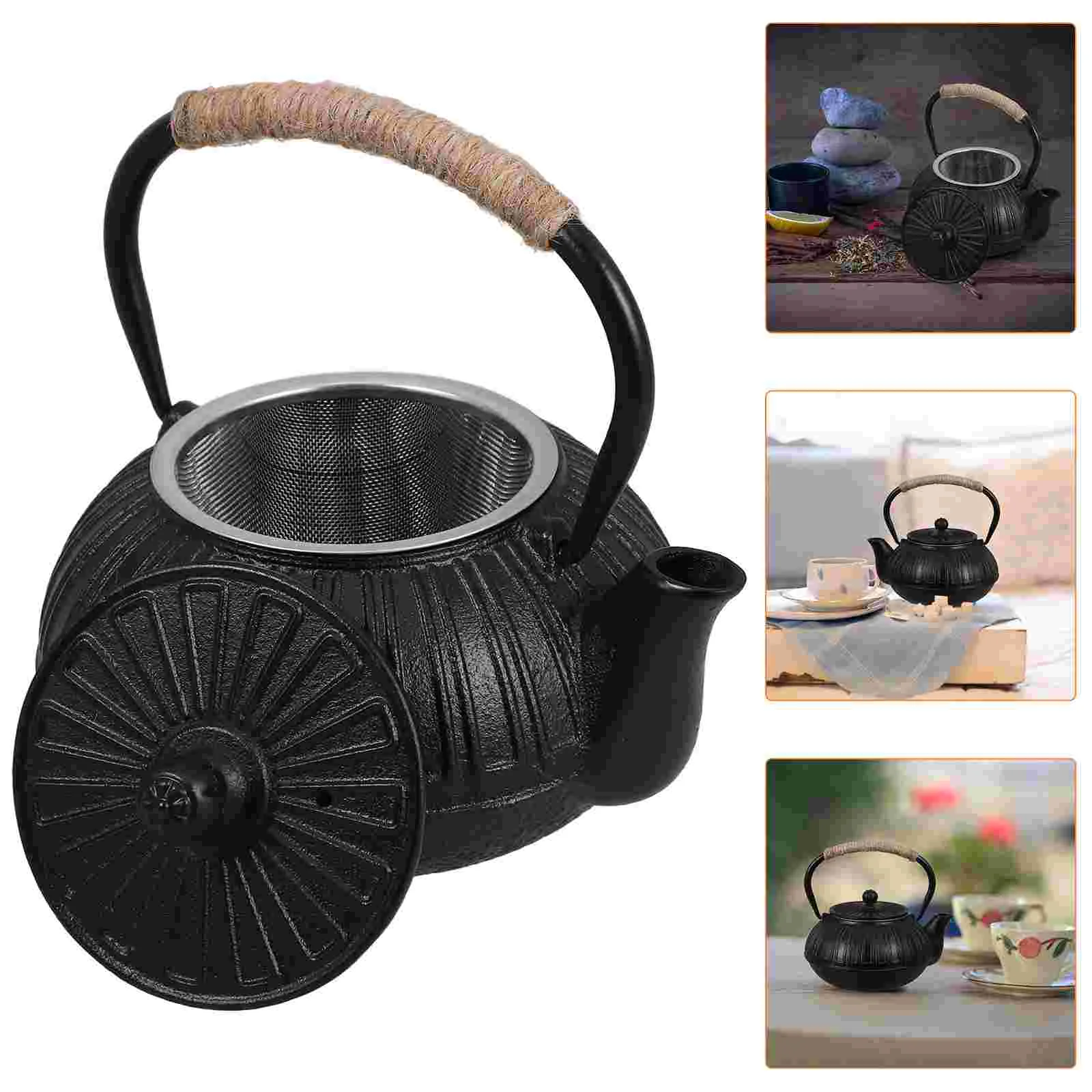 

Cast Iron Teapot Kettle for Log Burner Japanese with Infuser Japanese-style Small Stovetop