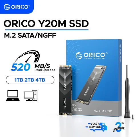 ORICO-Disque dur à semi-conducteurs Y20M M.2 SATA SSD, 1 To, 2 To, 4 To, M.2 NGFF SSD 500 Mbps, M.2 2280 Ngff SMiB & M Key, Ordinateur de bureau, Ordinateur portable