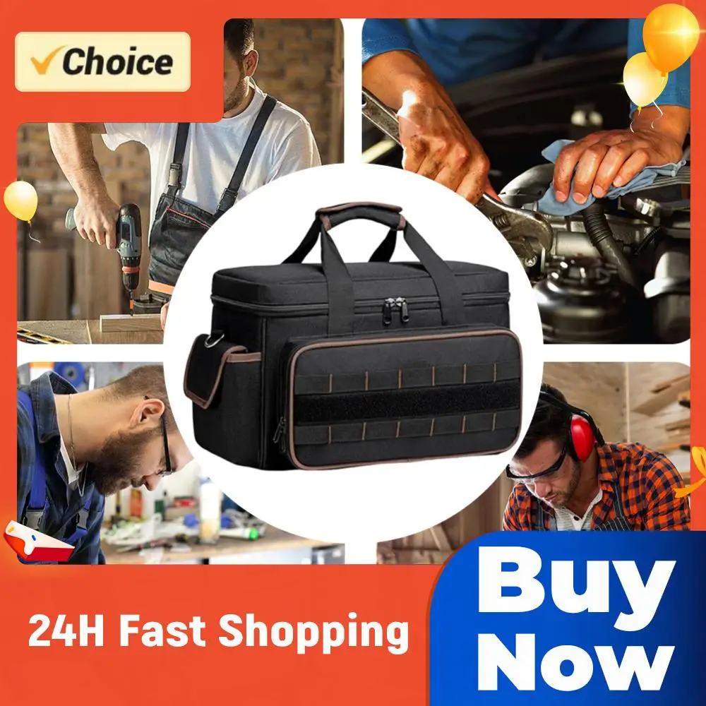 

17-дюймовая портативная сумка для инструментов, водонепроницаемая, для электриков, большая сумка-органайзер для инструментов для электриков, механиков, плотников, специалистов по системам ОВКВ