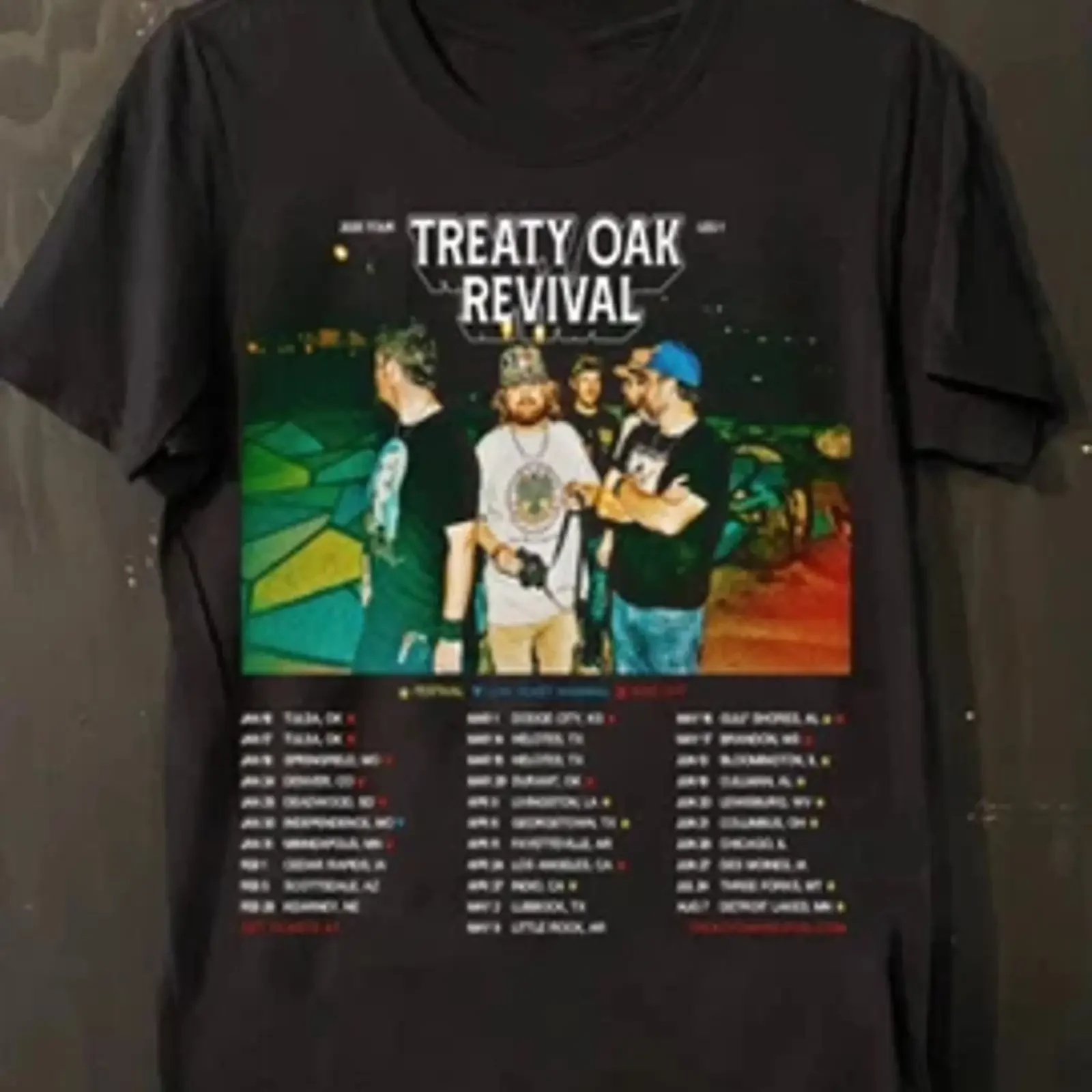 New Treaty Oak Revival Tour 2025 Jersey All Sizes S 5XL vintage Washed Slightly designer clothes fashion Stretched Casual