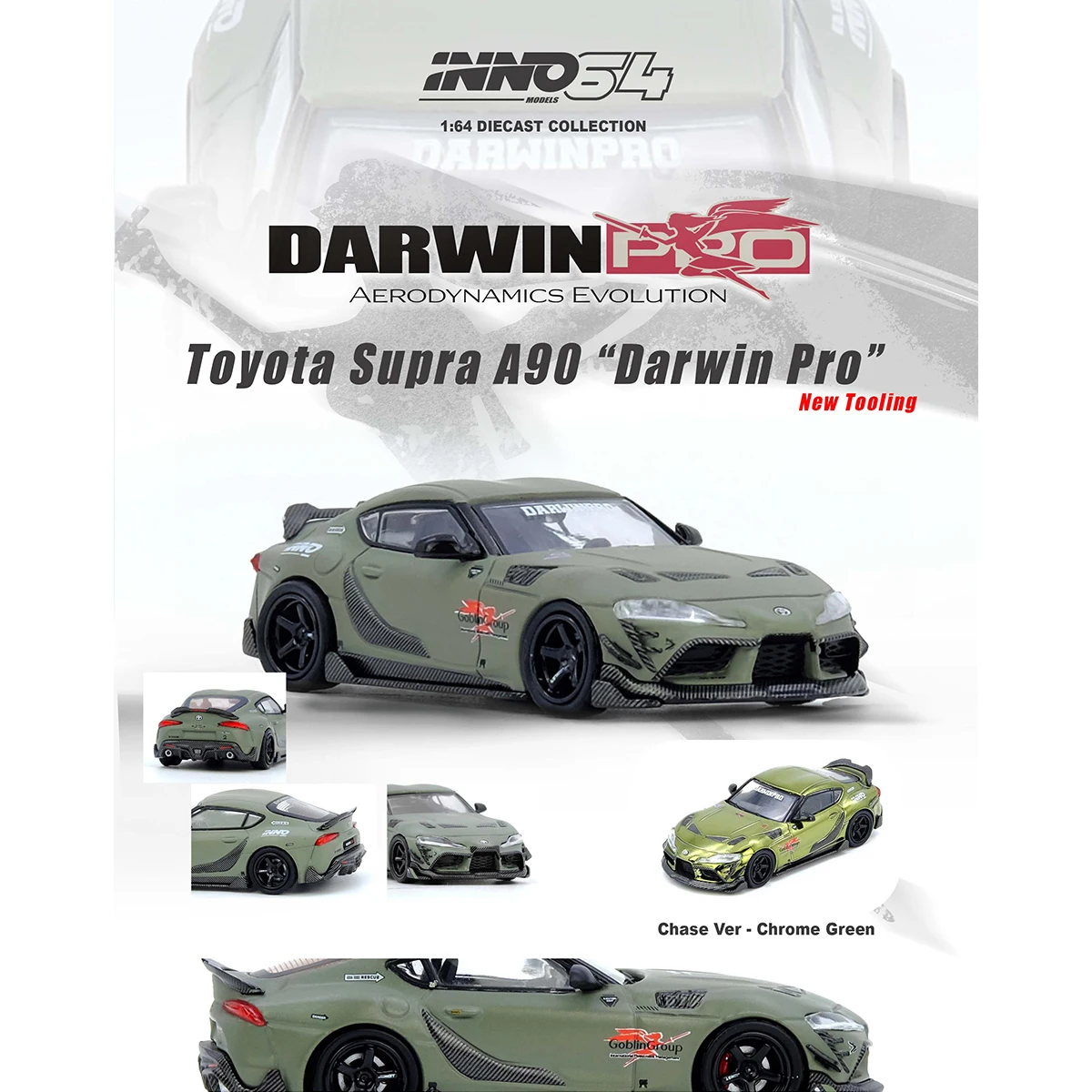 

Предпродажа INNO 1:64 TOYOTA SUPRA A90 DARWIN PRO Matt Green Литая под давлением диорама Коллекция моделей автомобилей Миниатюрные игрушки