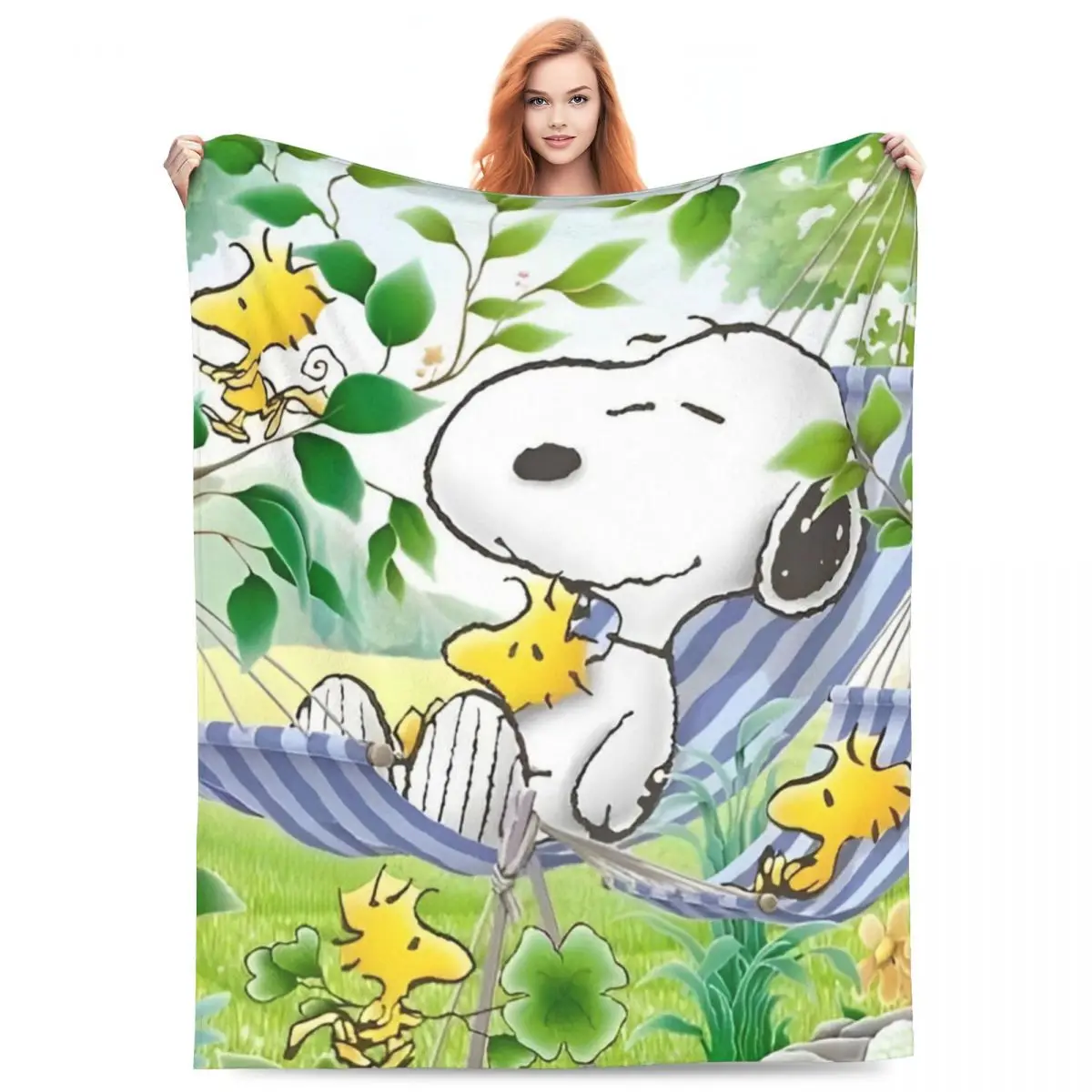 Sanrio Snoopy Woodstock With Friends Blankets Quality Soft Throw Blanket Winter Picnic Bedroom Pattern Bedspread