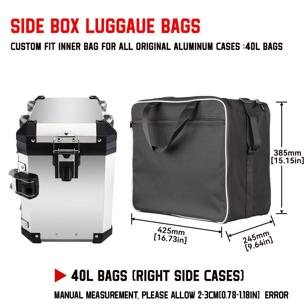 Motorcycle Luggage Bags For BMW R1200GS Adv Black Inner Bags R1250 R1250 gs adventure Moto suitcases bag