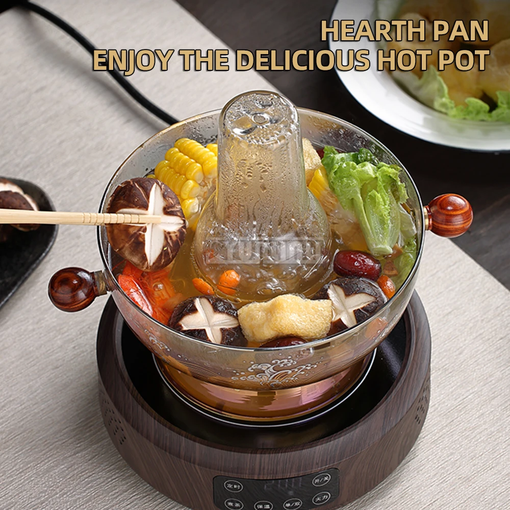 Mesin panci panas Mini rumah tangga kompor keramik listrik besi tahan karat Hotpot elektrik