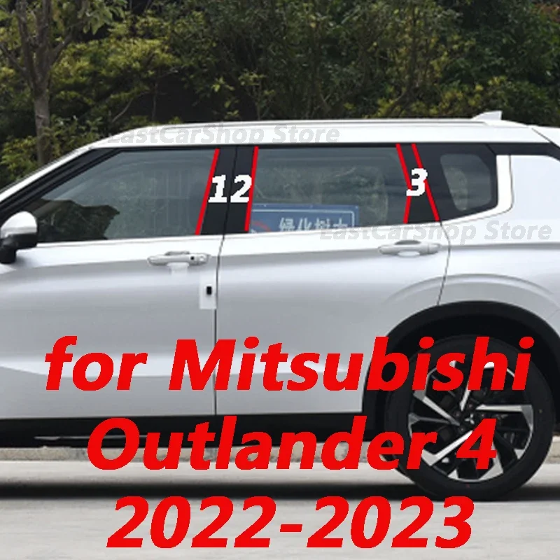 

For Mitsubishi Outlander 4 2022 2023 Car B C Pillar Middle Central Column PC Window Decoration Strip Sticker PC Accessories