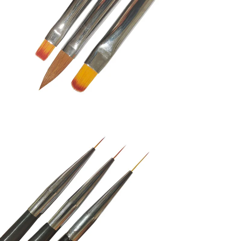 Ensemble de pinceaux pour Nail Art à rayures françaises, 3 pièces/ensemble, pointes, stylo de dessin de ligne Ultra-fin, pinceaux de peinture sur Gel UV à double extrémité