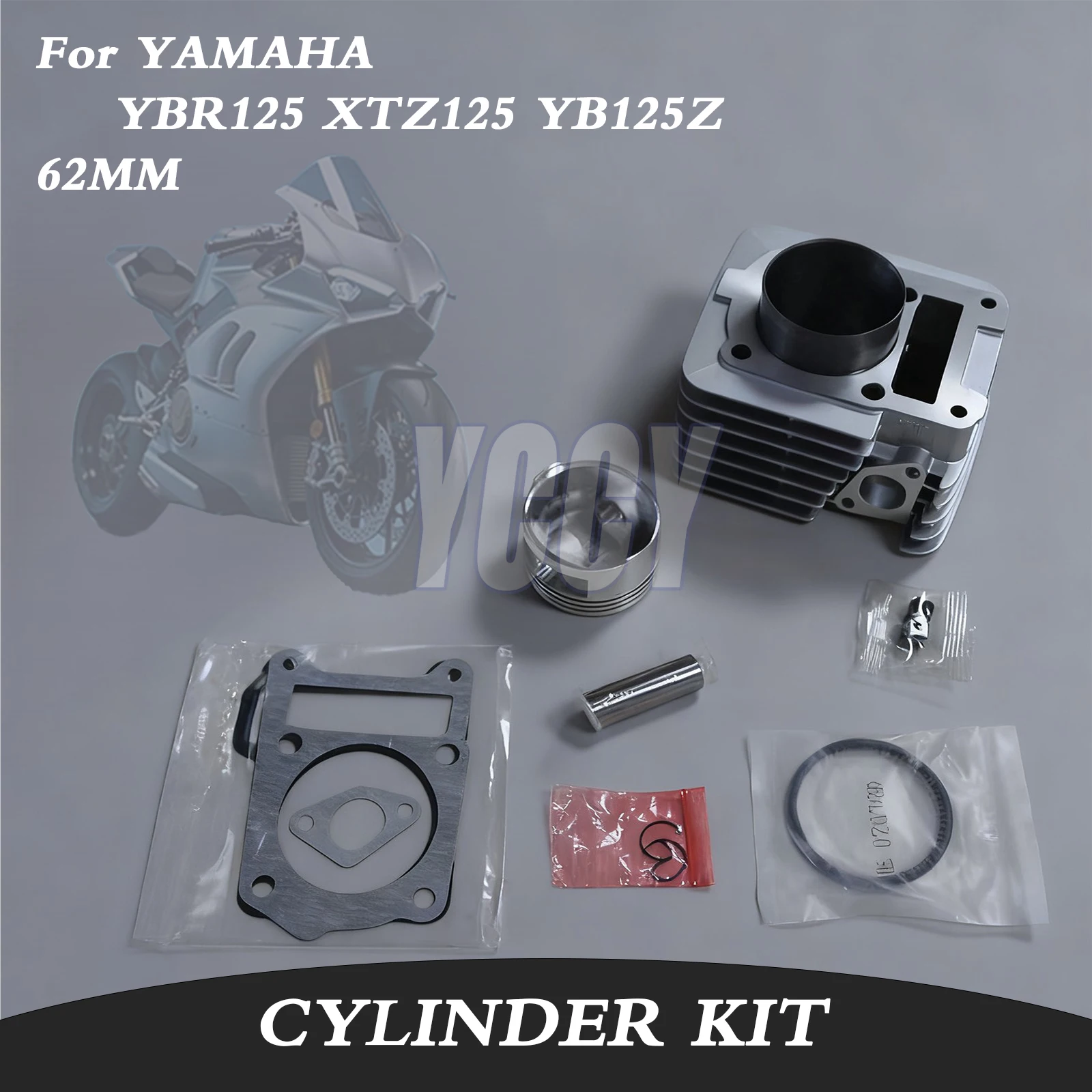 62MM 185CC Big Bore Motorcycle Engine Cylinder Kit For YAMAHA YBR125 XTZ125 YB125Z XT125R XT125X YBR XTZ 125 Expansion Cylinder