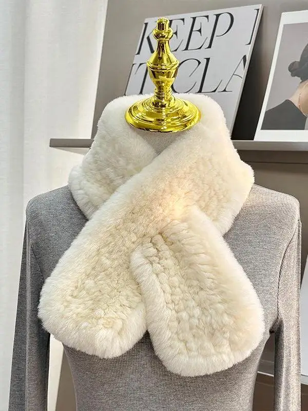 Echarpe-longue-et-epaisse-en-peluche-de-style-coreen-tissage-simple-fourrure-de-lapin-double-face-chaude-accessoire-de-mode-automne-hiver-pour-hommes-a