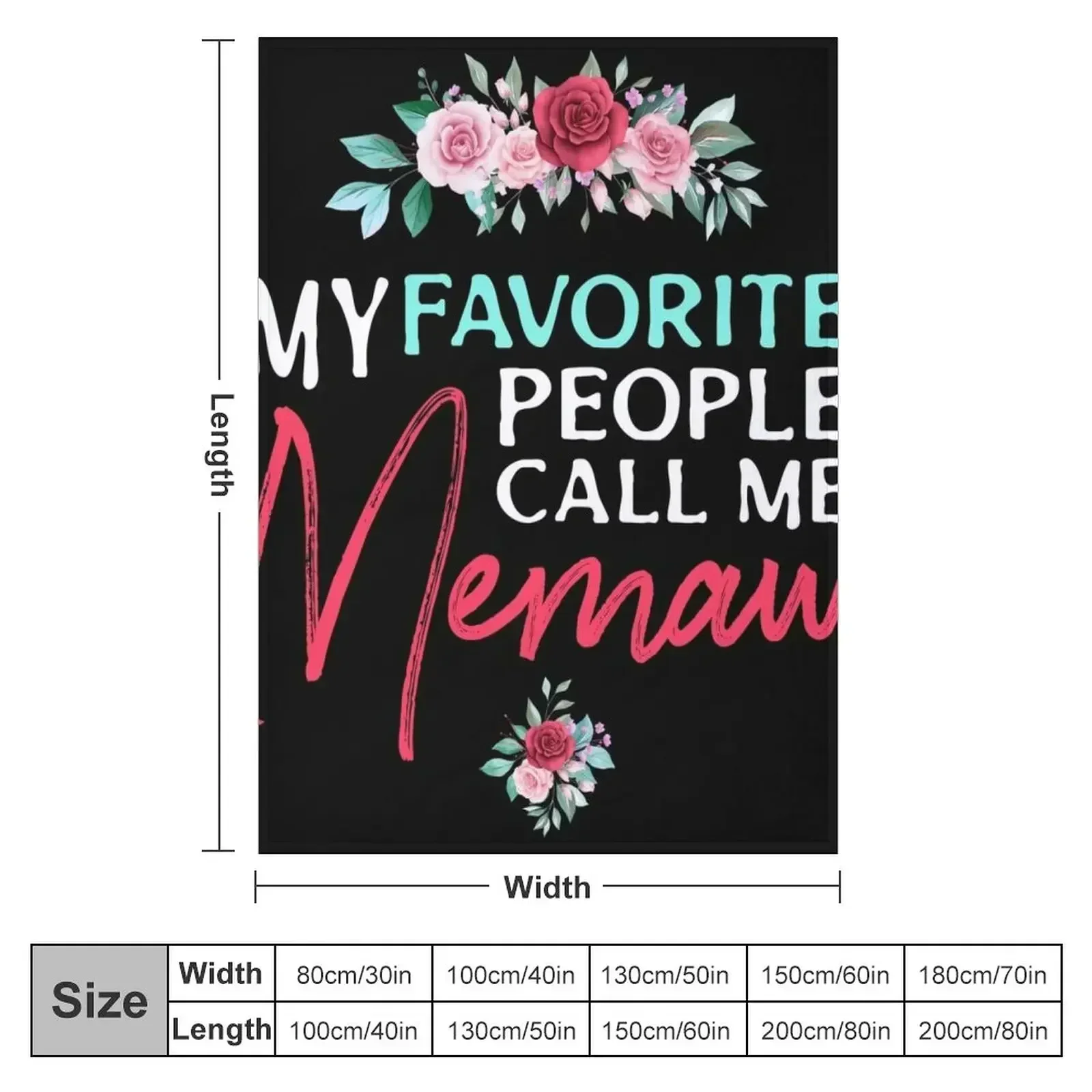 my favorite people call me memaw thanksgiving gift Throw Blanket manga Loose Blankets