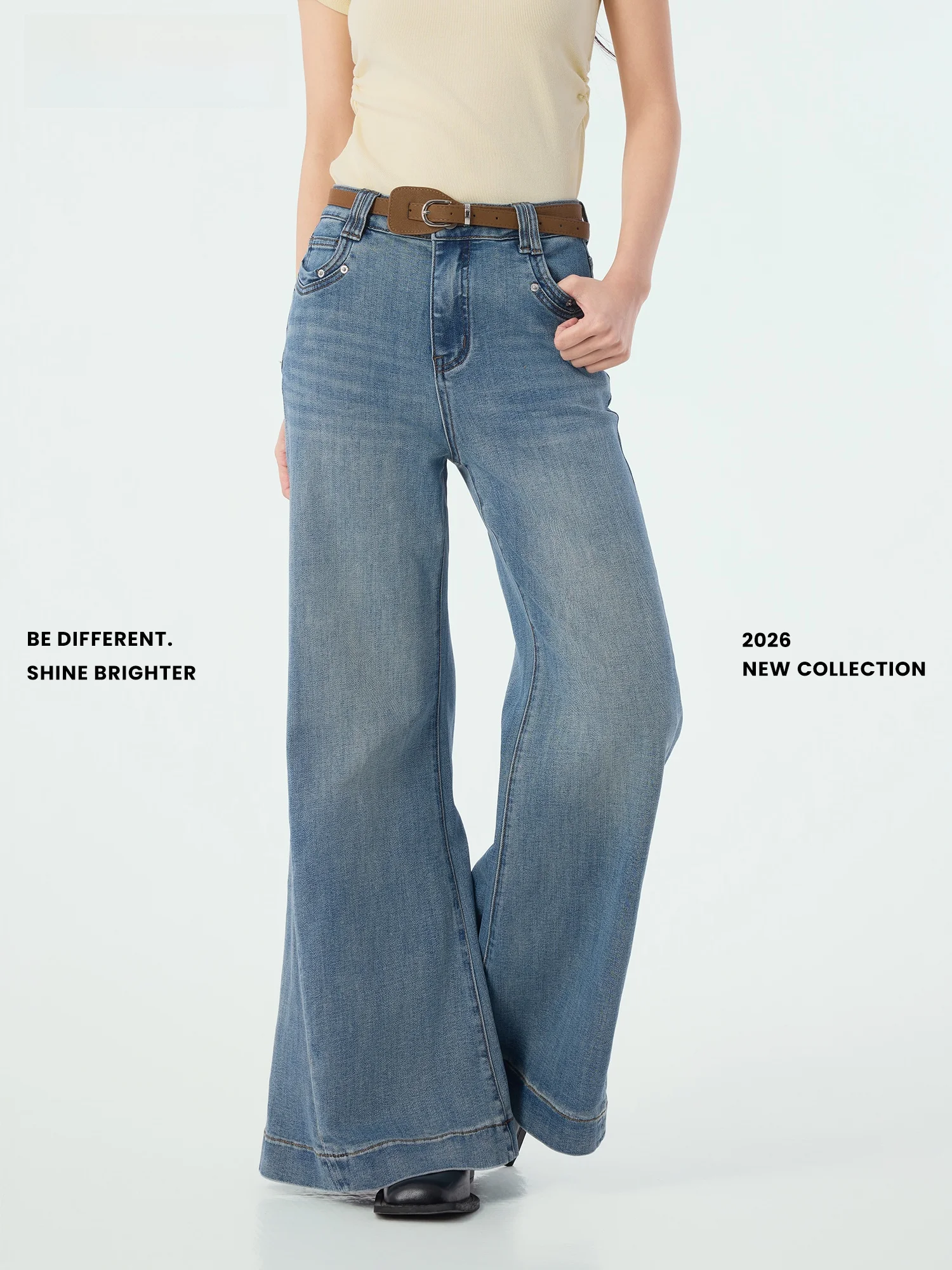 

Didimax High Waist Wide Leg Jeans Casual Loose Long Pants Women's Summer New Style Loose Fit High Waist Cotton Denim