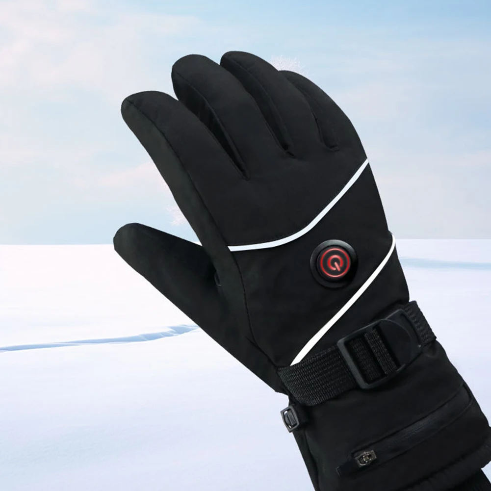 USB Rechargeable Electric Heated Gloves Waterproof Touchscreen Thermal Gloves Heated Motorcycle Bicycle Ski Warm Gloves