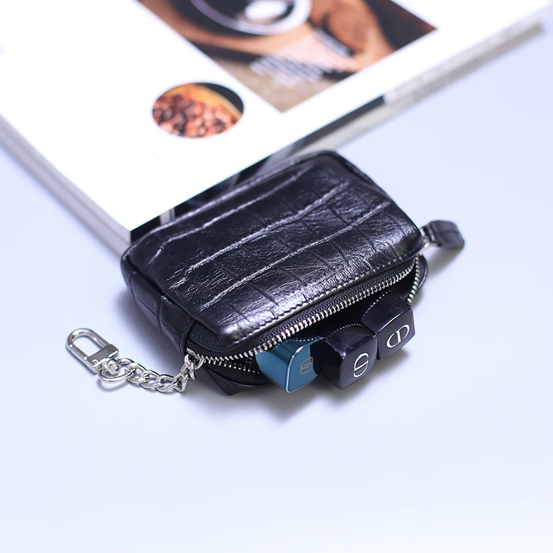 New Style Coin Purses Female First Layer Leather Zipper Mini Car Key Wallets Women 100% Cowskin Credit Card Purse Pouch Bag