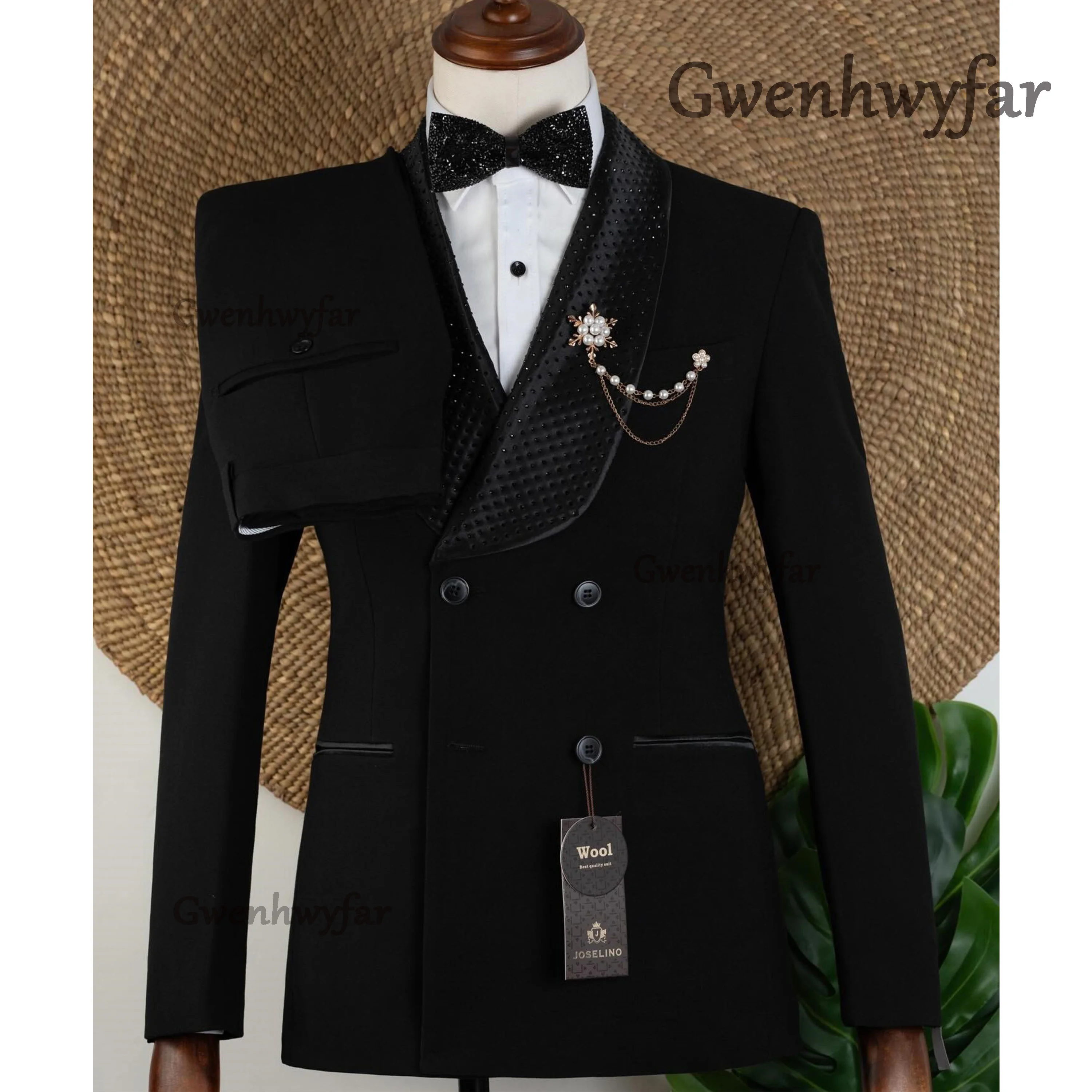

Мужской костюм Gwenhwyfar для выпускного вечера, 2 предмета, приталенный, для банкетов, свадеб, торжеств, пиджак и брюки, мужская одежда, индивидуальный пошив, смокинг для жениха, для вечеринок