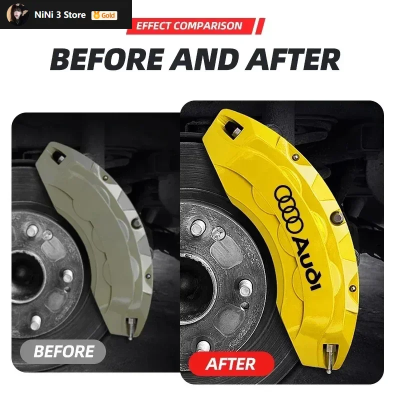 For Audi Sline A4 B7 B8 B9 A3 8P 8V 8L A5 A6 C6 C5 C7 4F A1 A7 Car Brake Caliper Sticker Heat Resistant Decals Auto Accessories view 6