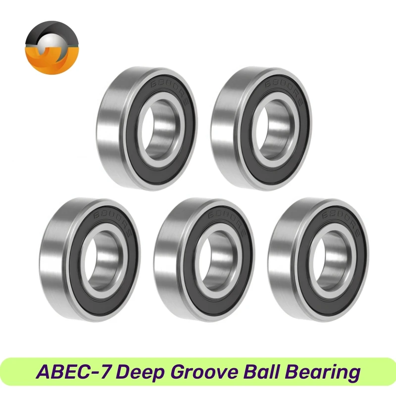 4/10Pcs 6800RS 10x19x5mm Bearing ABEC-7 Chrome Steel Metric Thin Section Ball Bearing 6801 6802 6803 6804 6805 2RS Rubber Sealed