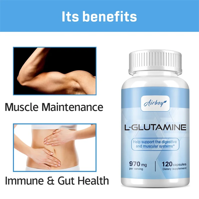 L-Glutamine Capsules - Restores Strength and Endurance and Promotes Muscle Growth