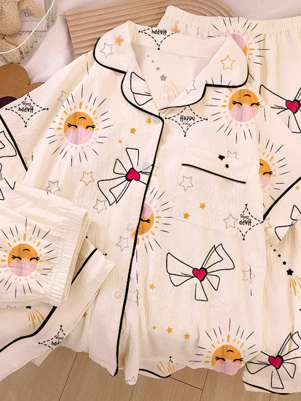 

Summer Lightweight Casual Cloud Cotton Spwear ort Sve Tee-piece Set for Students Dormi Outerwear Home Clothes