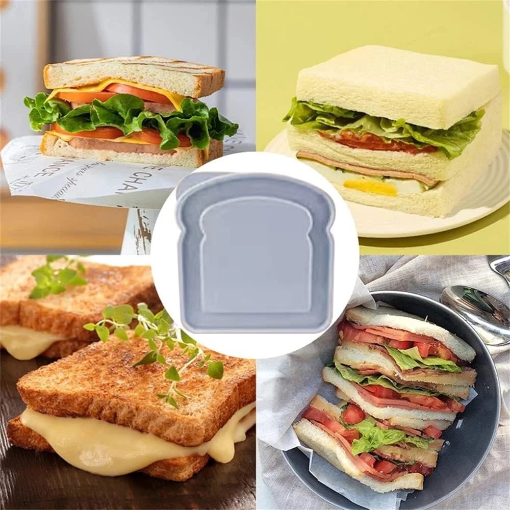 Toast Box Portable Lunch Bag Bread Storage Organizer Sandwich Bento Case With Lid Leakproof Food Container Paint Letter Pattern