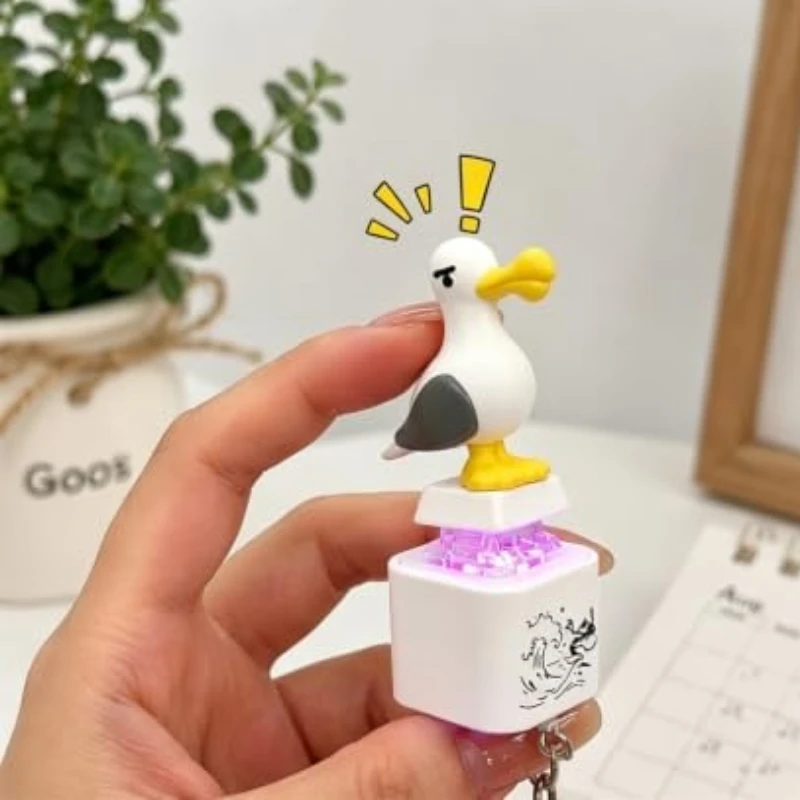 Seagull Mine Luminous Keyboard Clicker Sound Button Keychain Stress Relief Keycap Anti Stress Electronic Funny Fidget Toy Gifts