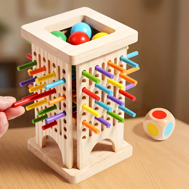 Wooden Stick Toys, Wooden Educational Toys, Interactive Board Games for Multiple Players, Parent- Games, Fostering Logical
