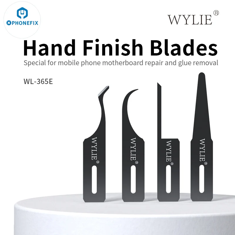 WYLIE WL-365E 4in1 Hand Polished Blades Set Edge Glue Adhesive Removal Motherboard IC Cleaning CPU Scraper Prying Knife Tool