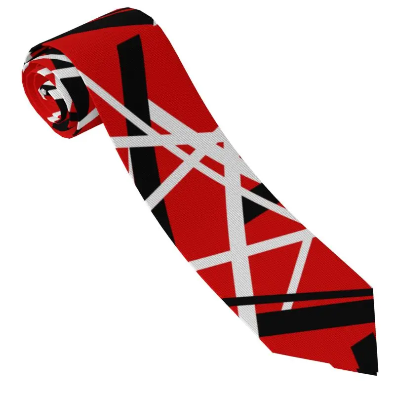 Red Black White Stripes Neck Ties Men's Tie Funny Novelty Classic Neckties Neck Wear for Gentlemen Wedding Holiday Party Gift