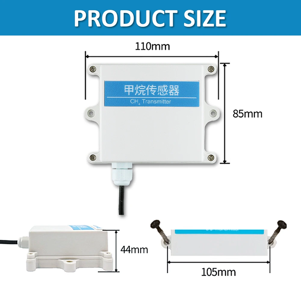 CH4 가스 센서 모듈 0-100ppm 고정밀 유독 가스 메탄 농도 감지기 송신기 전기화학적 DC12-24V