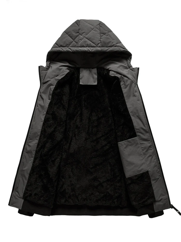 

Men's Winter Thiened Warmth down Cotton Jaet Coat Hooded Long Sle Loose Fit Mexican Rice Man Brand Clothing Top