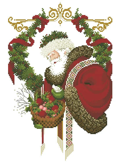 Character Patterns Cross Stitch Kits Aida 20-LL 06 Santa 32-43 Count Canvas Cloth Embroidery Kit DIY Cross Stitch Set