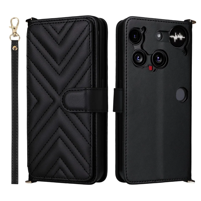 

For Nothing Phone 3 Crossbody Lanyard Wallet Card Solt Case For Nothing Phone 3 Card Holder RFID Purse Shockproof Bag Cover