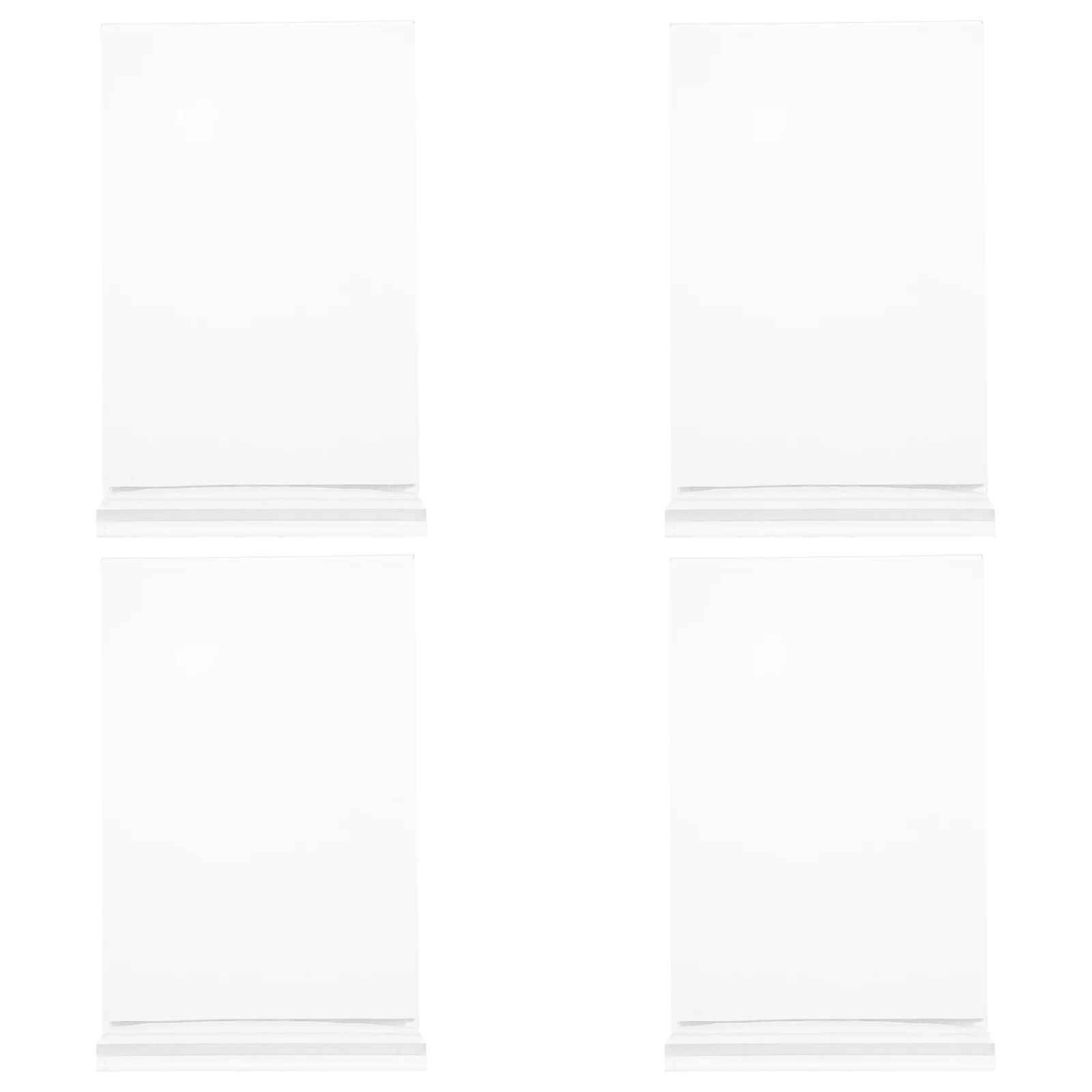 4pcs Transparent Table Sign Poster Board Clear Display Stand Signage 15x10cm Signage Stand Document Holder