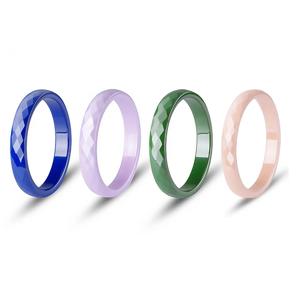 3mm Thin Stackable Ceramic Ring Women Black White Pink Green Purple Plain Wedding Band Promise Pinky Ring Hypoallergenic Jewelry