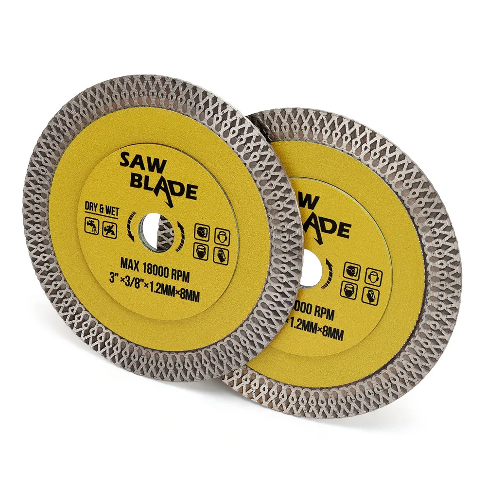 

Panfreet1pc/2pc Diamond Saw Blade 3” 78mm Super Thin Tile Blade with 3/8" Arbor, for Cutting Granite ,Marbles Tiles