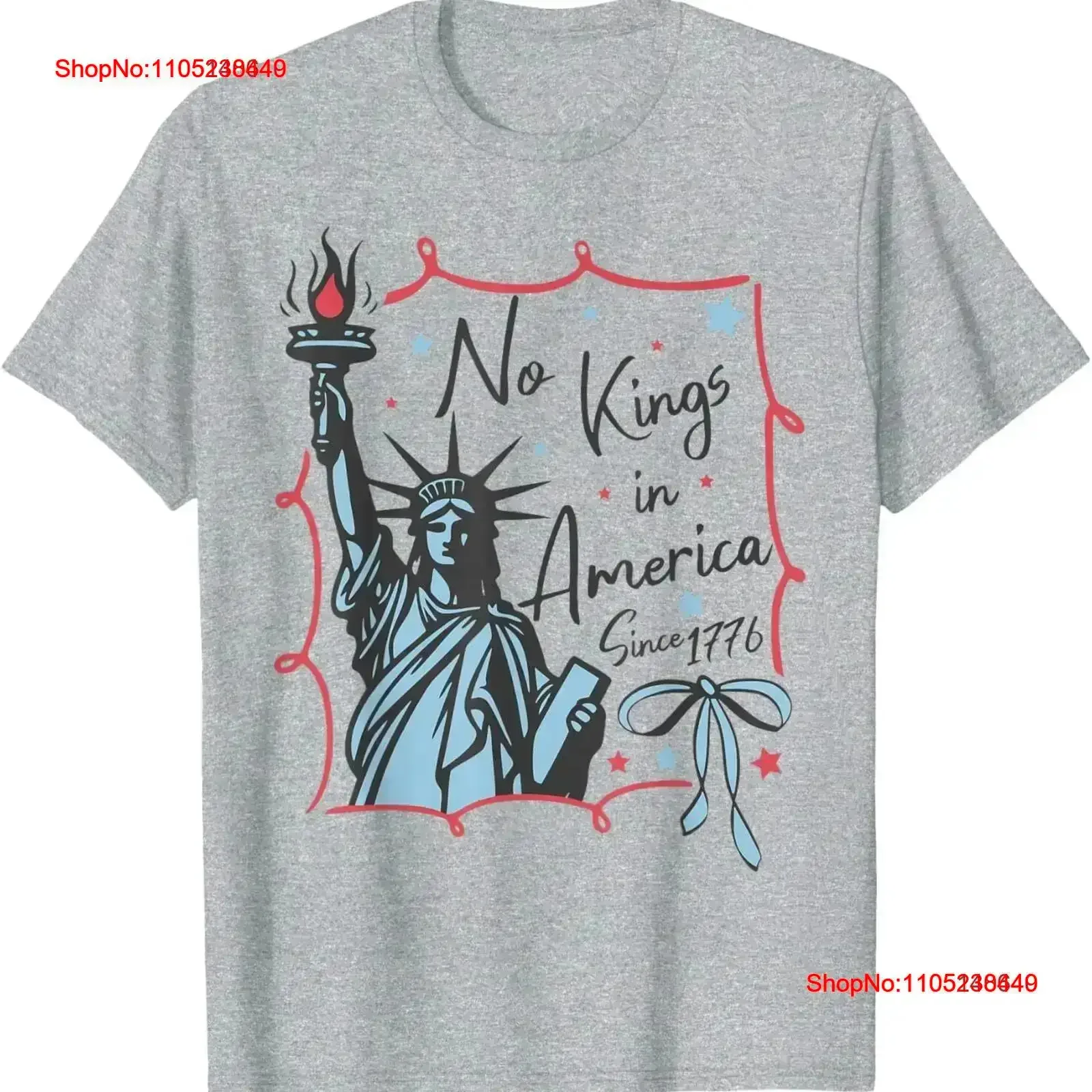 

No Kings In America Since 1776 Protest Patriotic 4th July T Shirt vintage Washed designer clothes Soft graphic homme Stylish