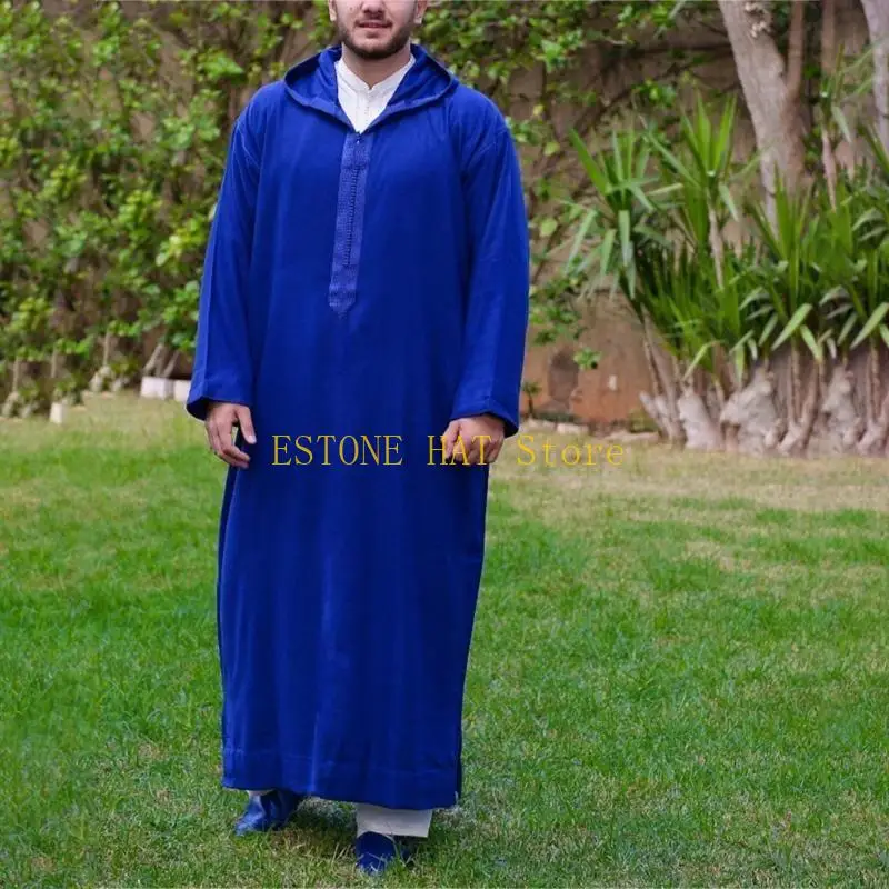 

49MF Мусульмане Кафтан Исламский халат Мужчины Мусульманские платья Рубашки с длинными рукавами Кафтан