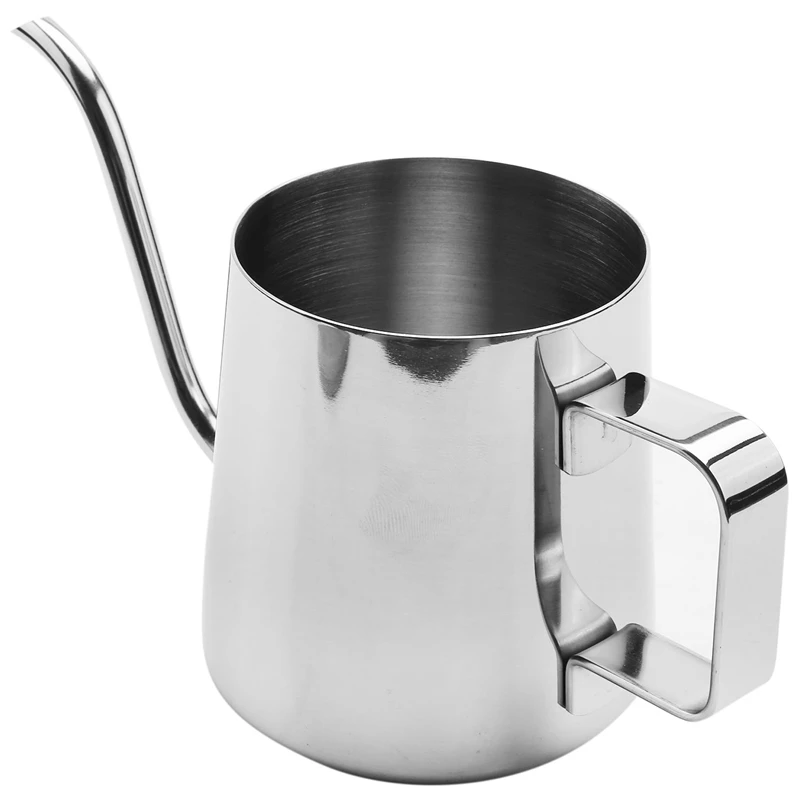 جديد-350 مللي طويل ضيق صنبور إبريق قهوة معقوفة غلاية الفولاذ المقاوم للصدأ اليد بالتنقيط غلاية صب فوق القهوة وعاء الشاي مع الخشب