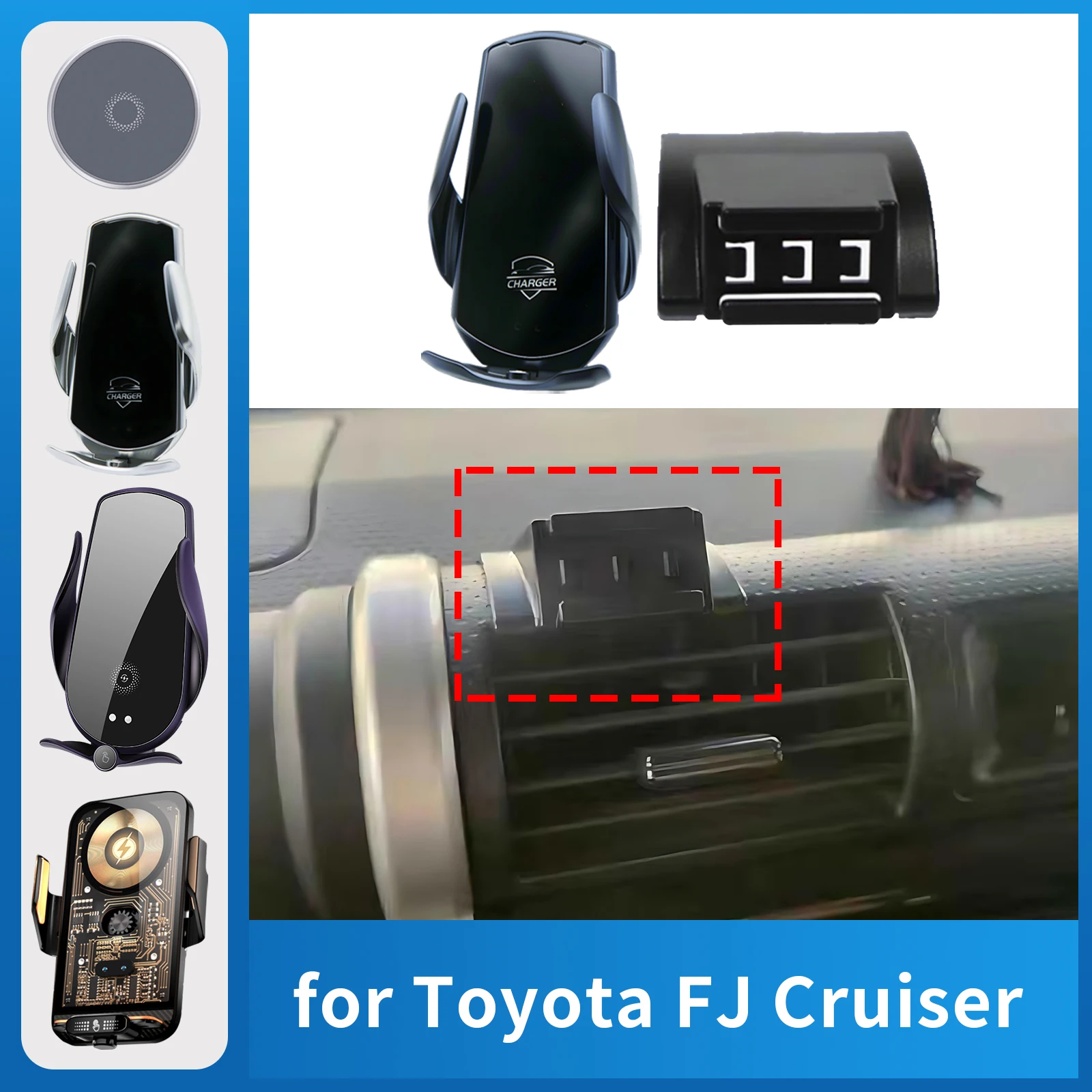 

Car Phone Holder Charging for Toyota FJ Cruiser Screen Navigation GPS Bracket Base Accessories