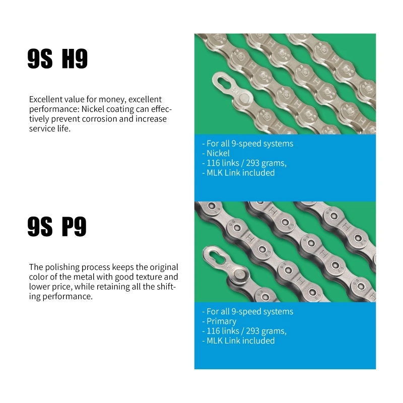 

KOSFREY 9S скоростная цепь 9/18/27 скорость 116L MTB горный шоссейный велосипед велосипедная цепь 9s серебряная цепь часть велосипеда