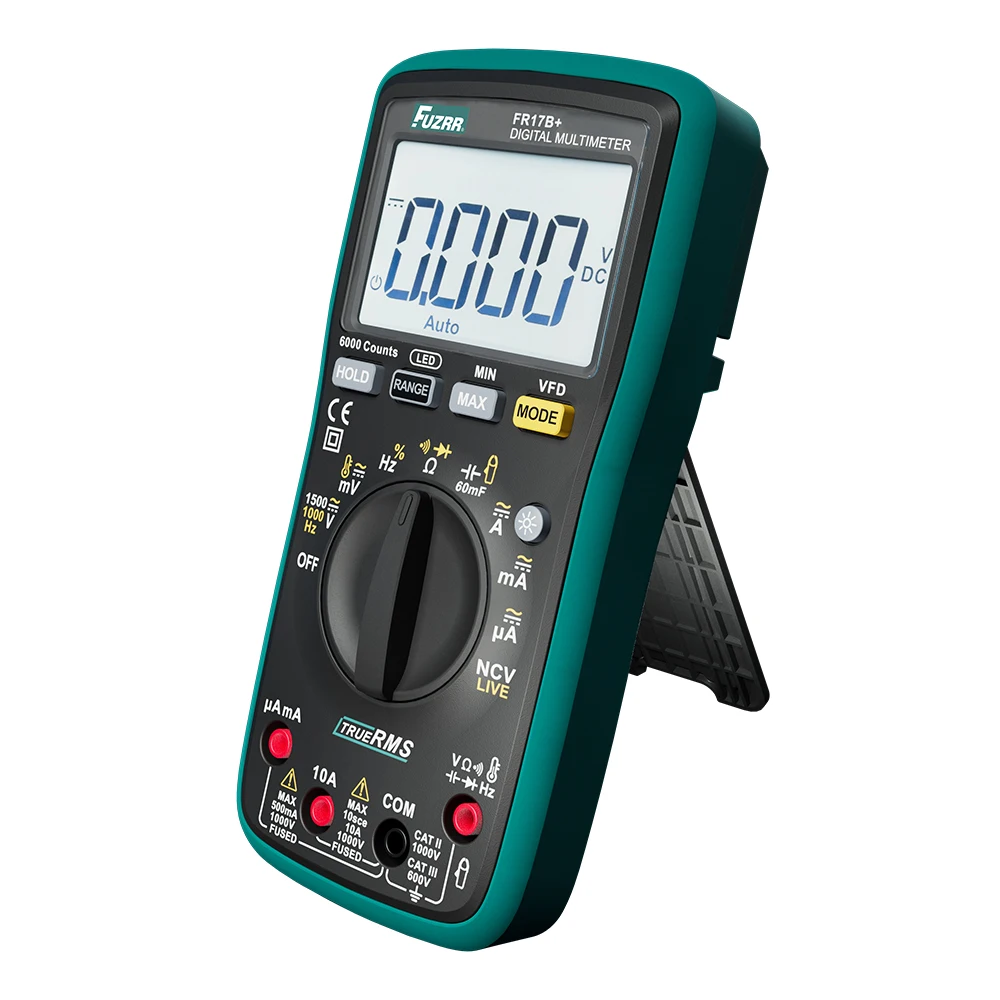 FUZRR FR15B+ FR17B+ Digitales True-RMS-Multimeter mit Auto-Range-Funktion, NCV, AC/DC-Spannungs-, Strom- und Kapazitätsmessung, für die Reparatur von Autoelektrik – Detail 15