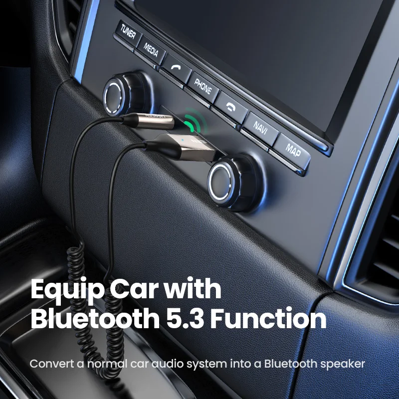 Bluetooth Receiver 5.3 Adapter Hands-Free Car Kits AUX Audio 3.5mm Jack Music Wireless Receiver for Car BT Transmitter