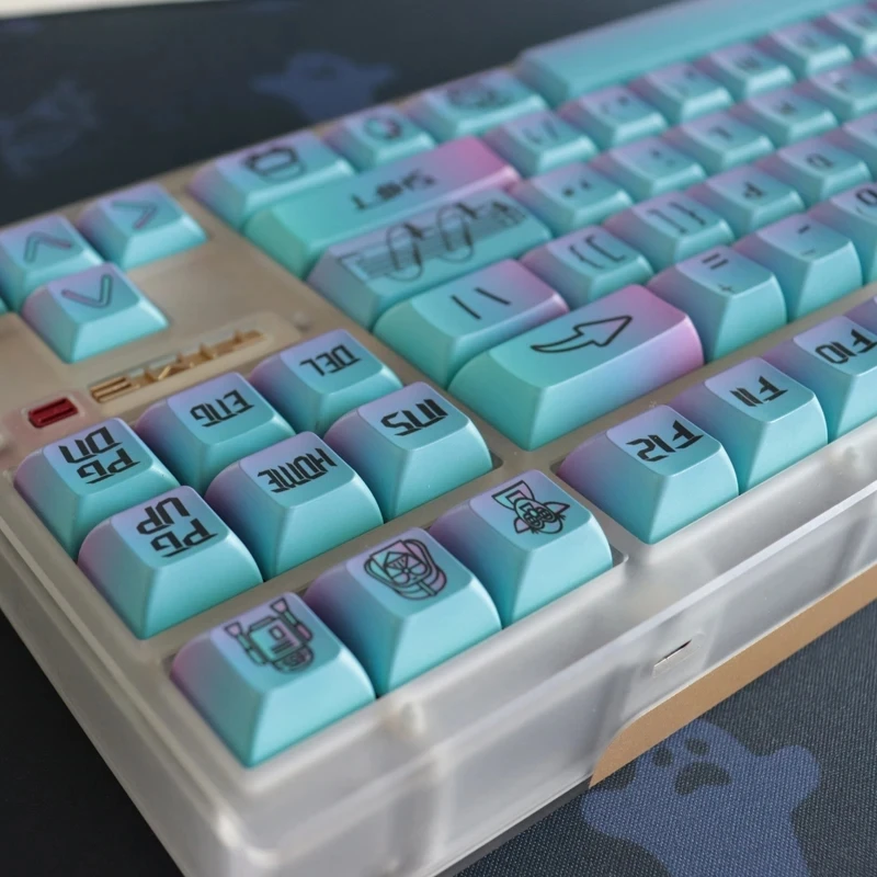 Anime Gradiente Keycaps, 152 Teclas, Cereja Perfil KCA, Sublimação PBT Dye, Teclado Mecânico Keycap para Interruptor MX