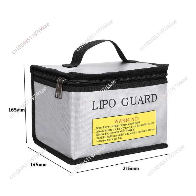 Lithium battery anti-bag 215x145x165 multi-functional three-dimensional zipper anti-flame retardant tote bag