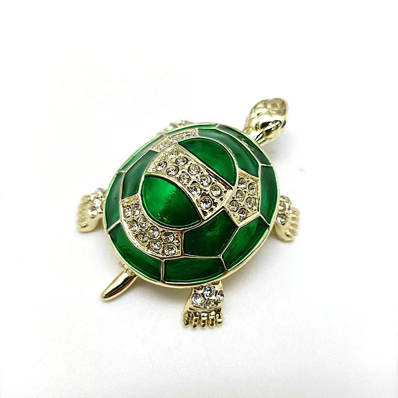Souvenir Golden Turtle Decorative Box Enamel Craft Alloy Jewelry Box Sea Turtle Figurine Ornament