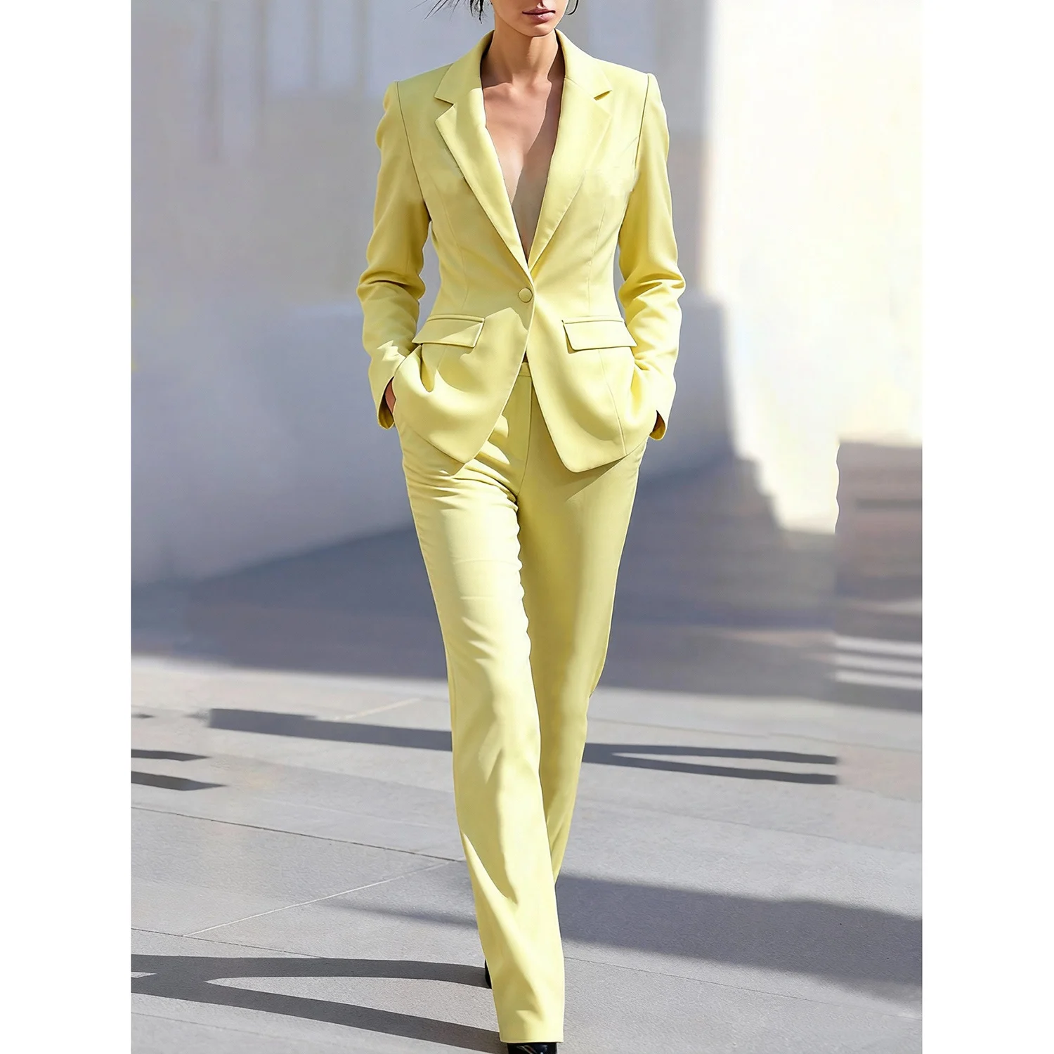 Allingentle Women's Suit Slim Fit Business Pantsuit 2 Piece Suit Casual Elegant Outfit  for Casual Office Customize
